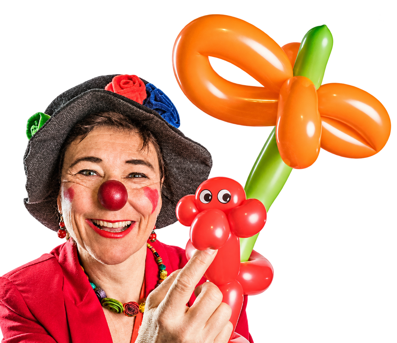 Clownin Gigeli mit bunten Ballonfiguren